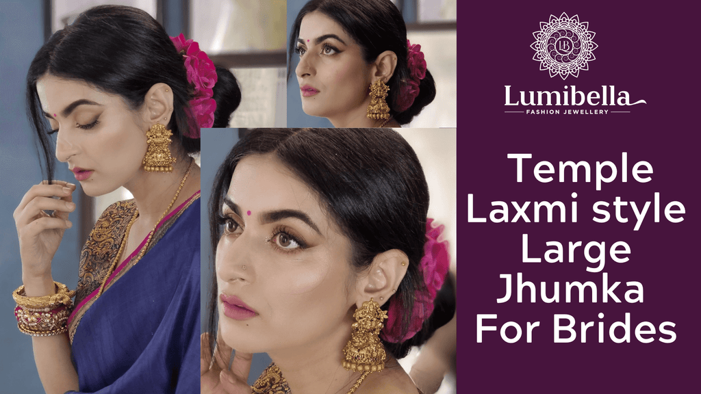 Temple Laxmi style Large Jhumka For Brides