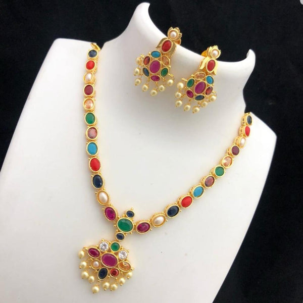 Navrathna Style Traditional Neckset - LumibellaFashion