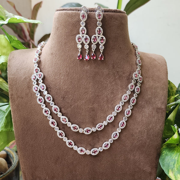 Rhodium Ruby Neckset