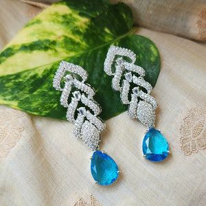 Aqua Blue Crystal Earring