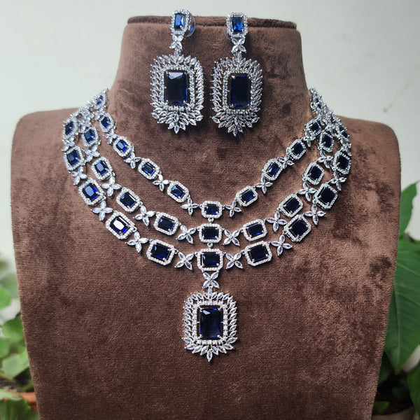 Royal Blue Bridal AD Neckset