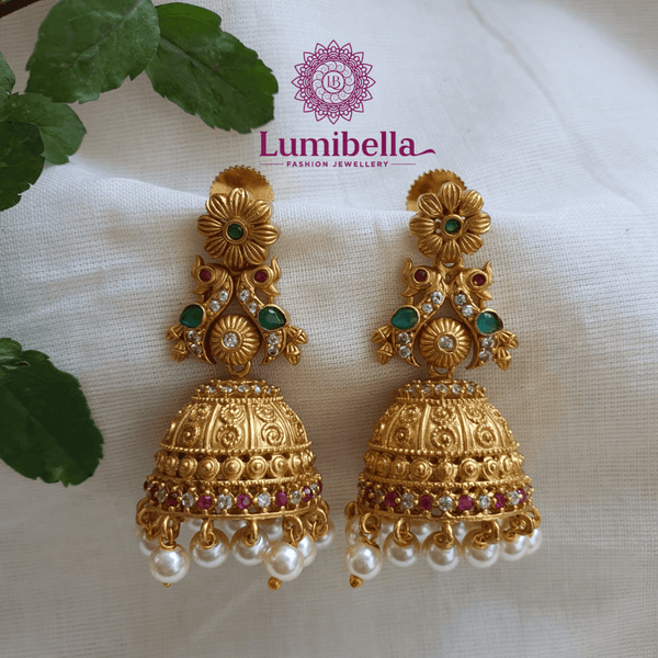 Medium Size Matte Gold Jhumki