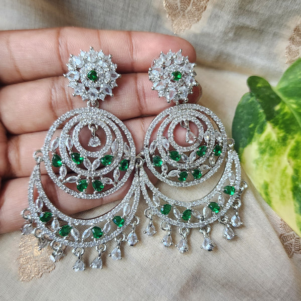Chandbali earrings emerald 