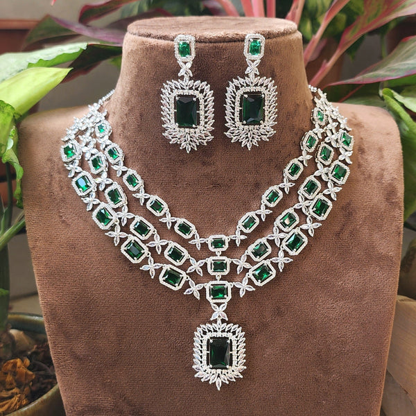 Green Three Layer Zircon Neckpiece