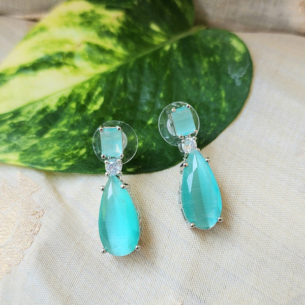 Pastel Green Crystal Earrings