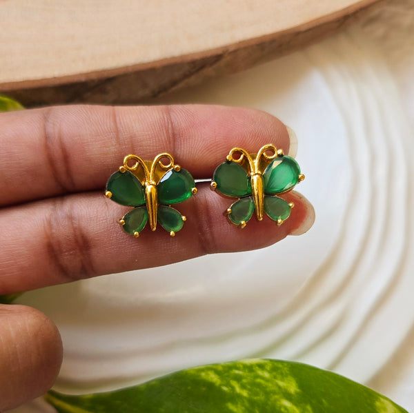 Green Butterfly Studs