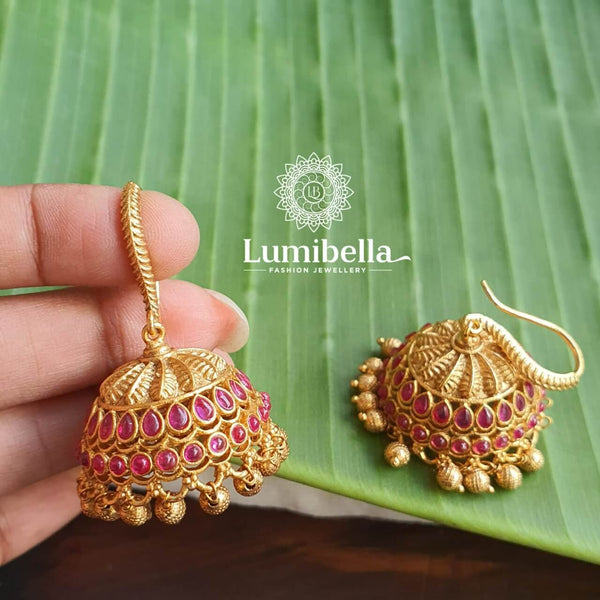 Matte Gold Hook Jhumkas Online