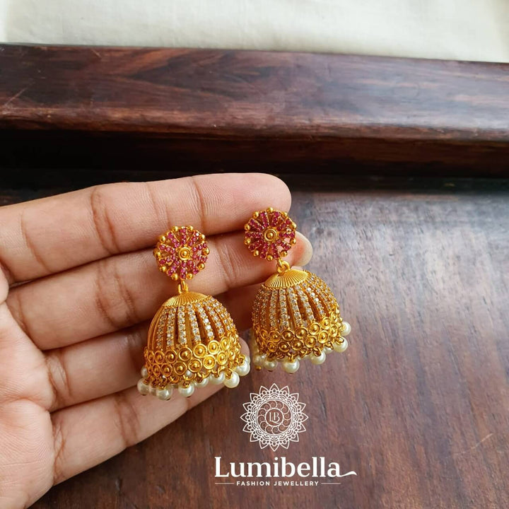 Ruby Chakra Small Jhumkis