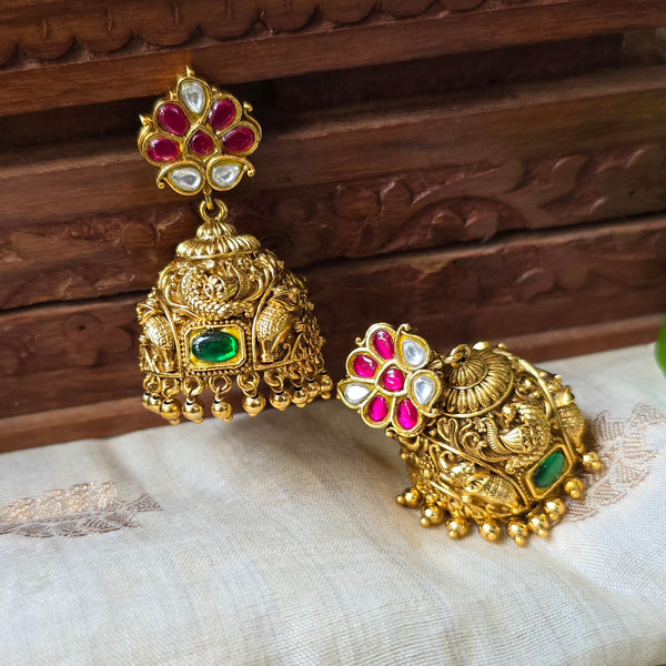 Jhumka With Jadau Kundan