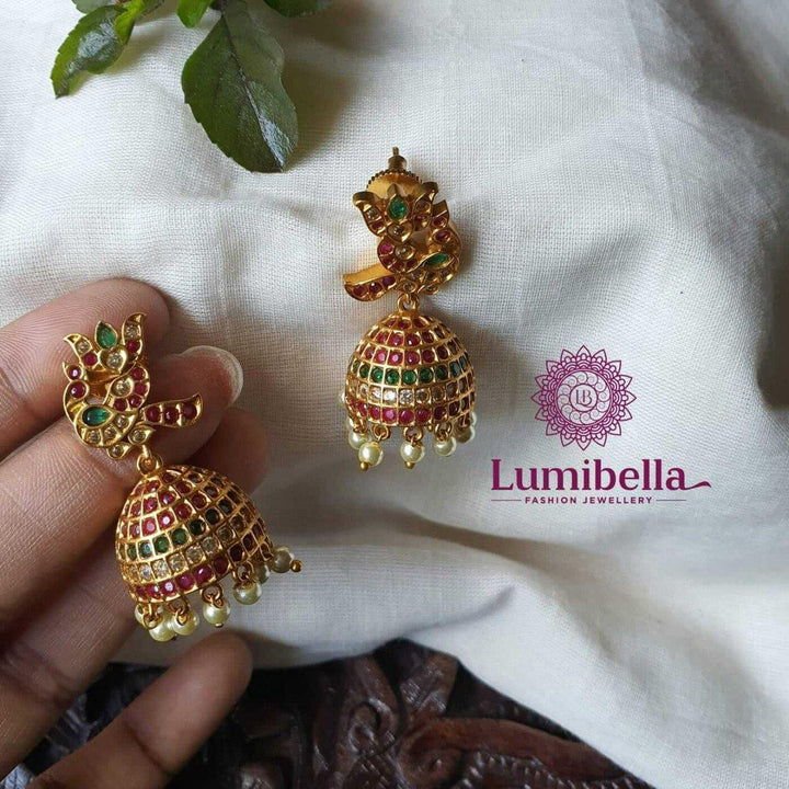 Peacock Style Small Jhumkas