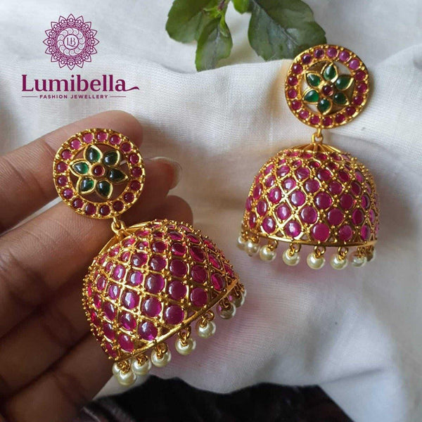 Ruby Bridal Jhumkis