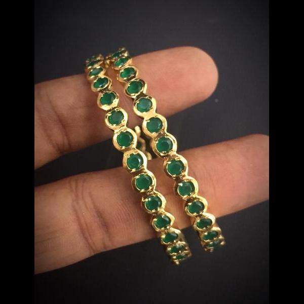 Green AD style fine gold polished Bangles - LumibellaFashion