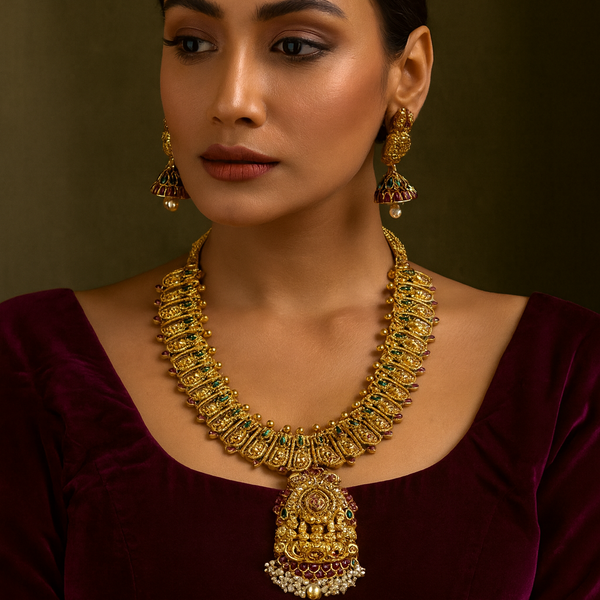 Temple Lakshmi Semi Bridal Necksets