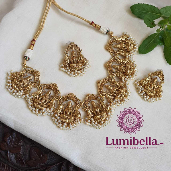 Lakshmi Pearl Style Short Neckset 