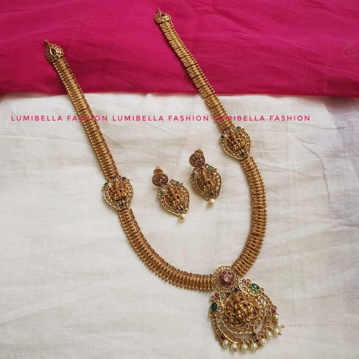 Intricate Temple Style Long Neckset - LumibellaFashion