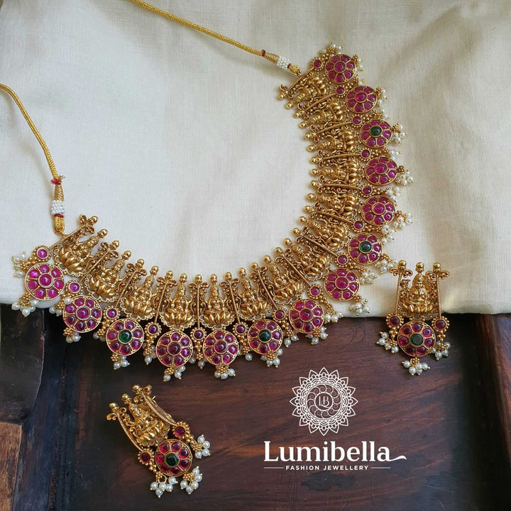 Lakshmi Kempu Necklace