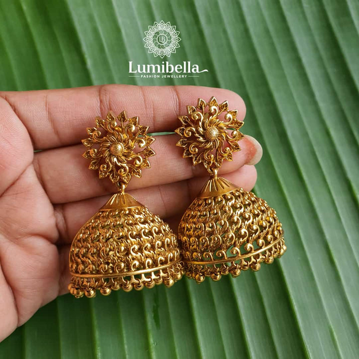 Big Jhumkas With Sun Design