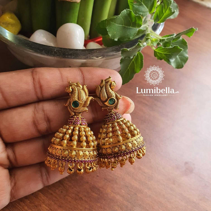 Antique Peacock Jhumkas