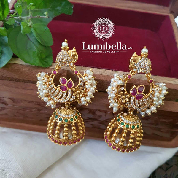 Peacock Golden Jhumkas