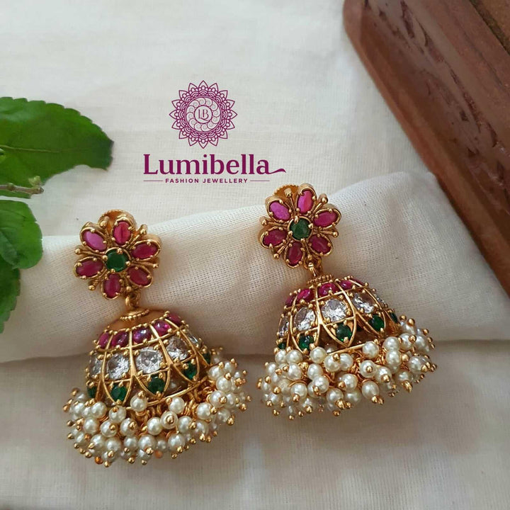 Cluster Pearl Jhumkas