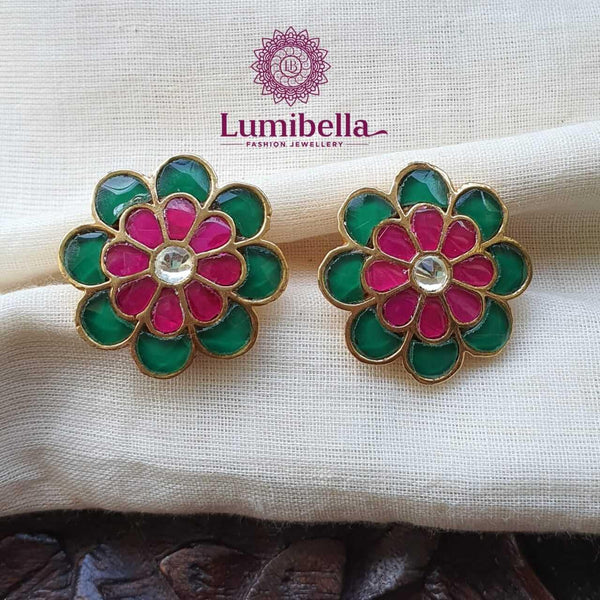 Jadau Floral Stud Earrings