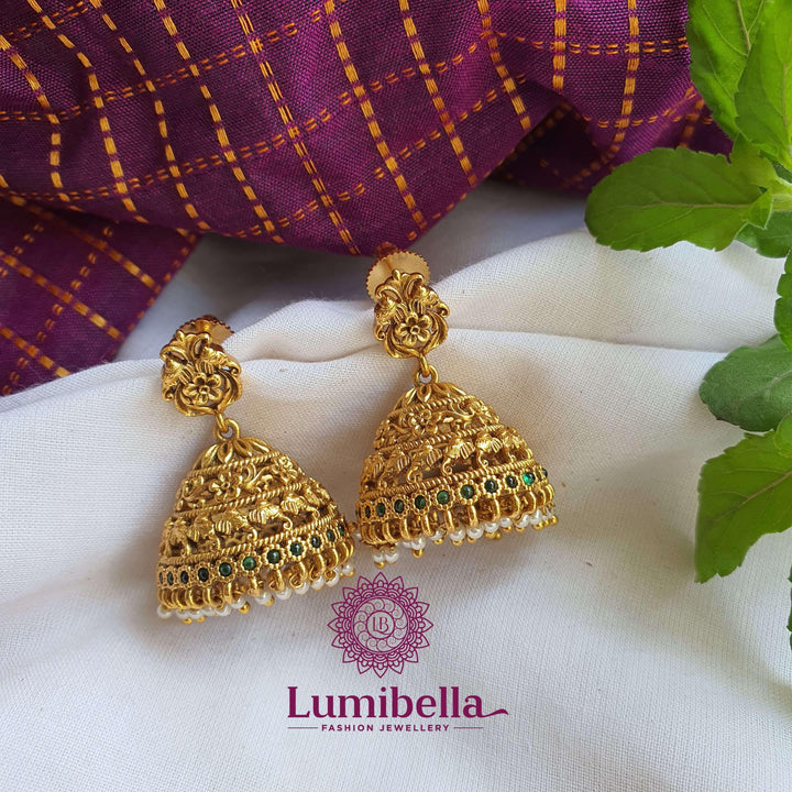 Jhumkis Matte Gold