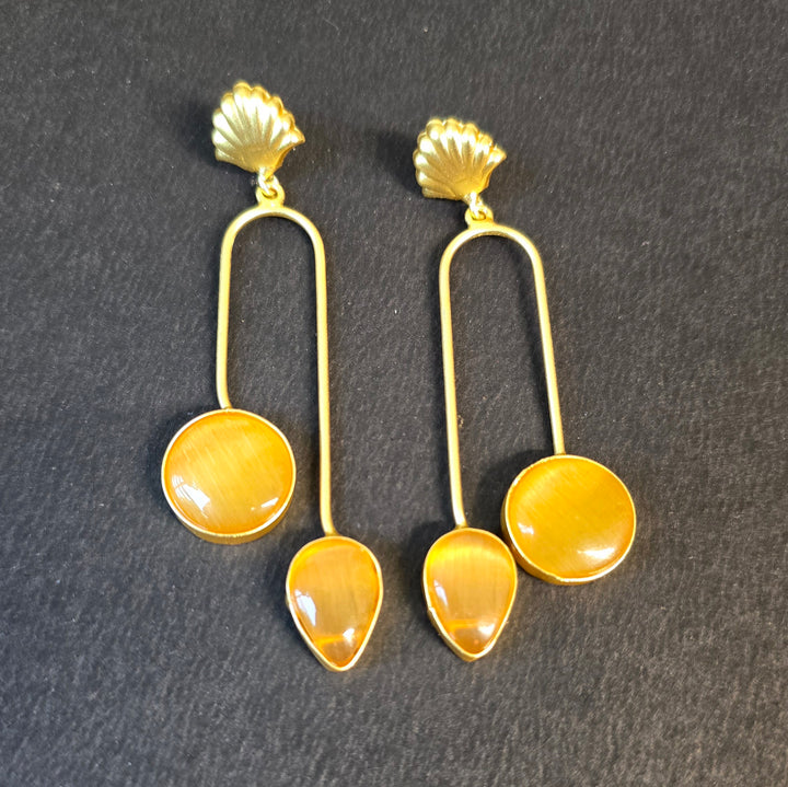 Orange Pendulum Earrings