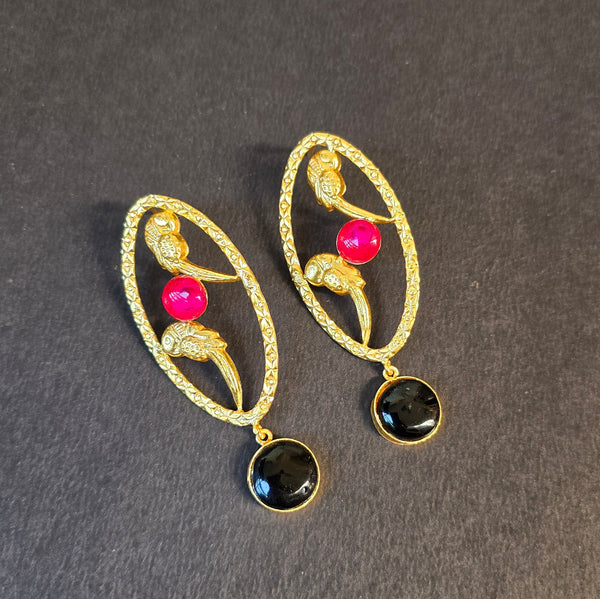 Oval Bird Party Earrings