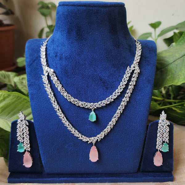 Pastel American Diamond Neckset