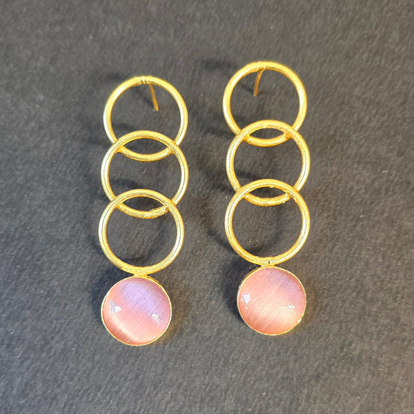 Pastel Pink Circle Party Earrings