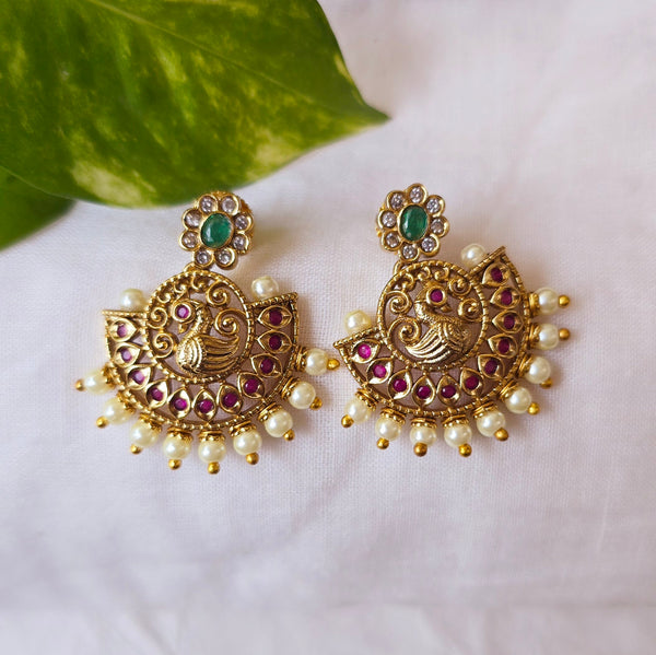 Peacock Chandbali Earrings