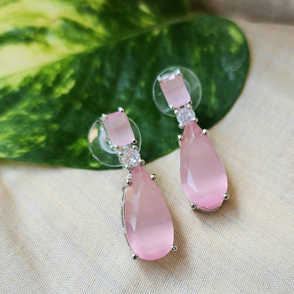 Pastel Pink Crystal Earrings