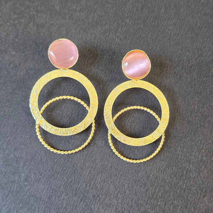 Pink Pastel Ring Dangle Earrings