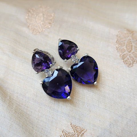 Purple Crystal Earrings 