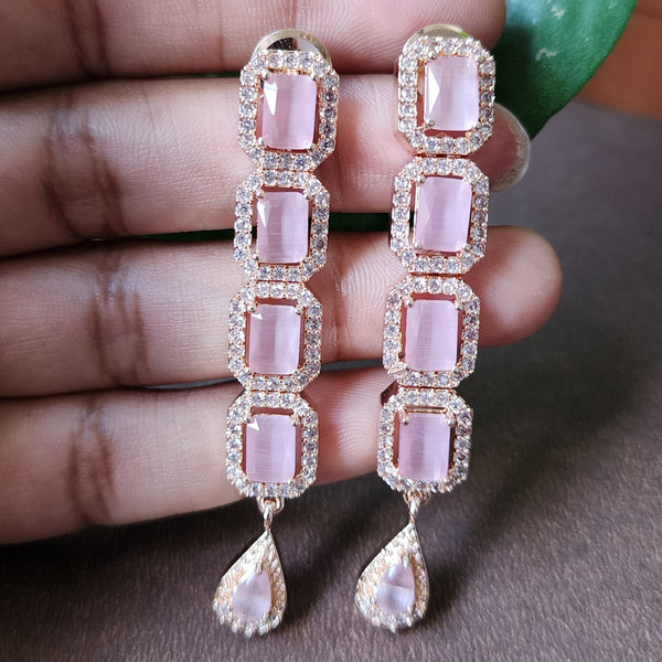 Rose Gold Pastel Pink Earrings