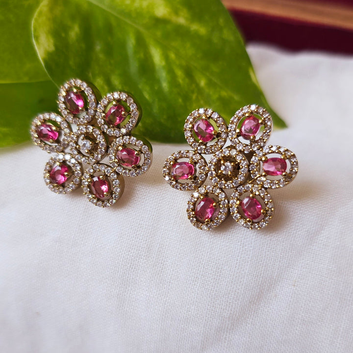 Ruby AD Big Floral Studs