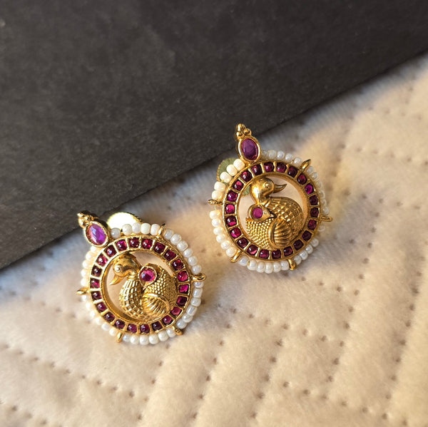 Ruby Kemp Peacock Pearl Studs