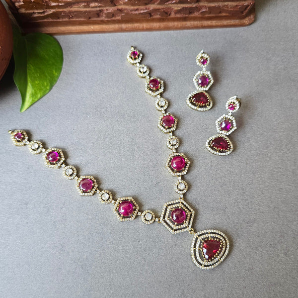 Ruby Victorian Diamond Necklace