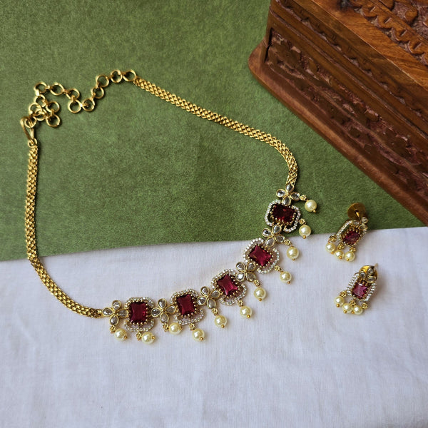 Premium Ruby High Neck Chokers