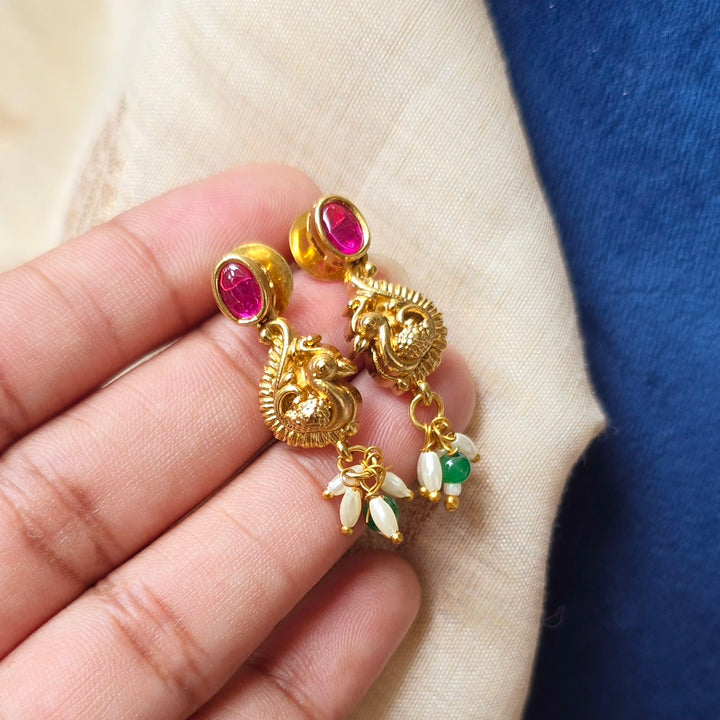 ruby earrings set 