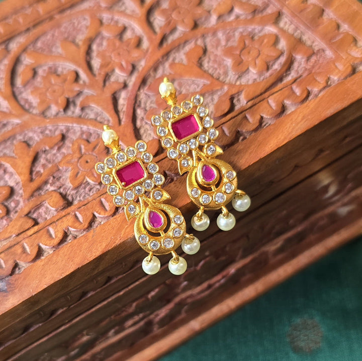 Peacock Ruby Earrings