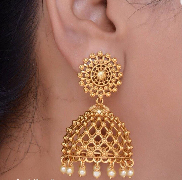 Matte Style Jhumki Earrings 