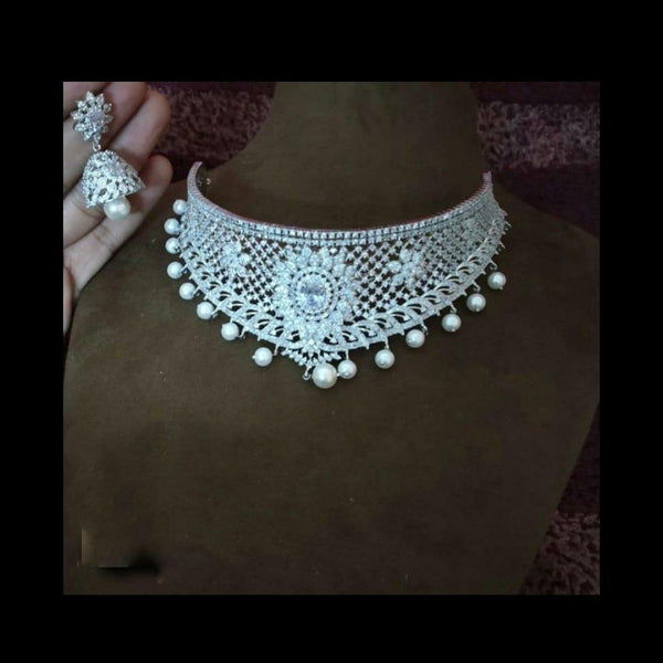 White Zircon Stone Bridal Choker - LumibellaFashion