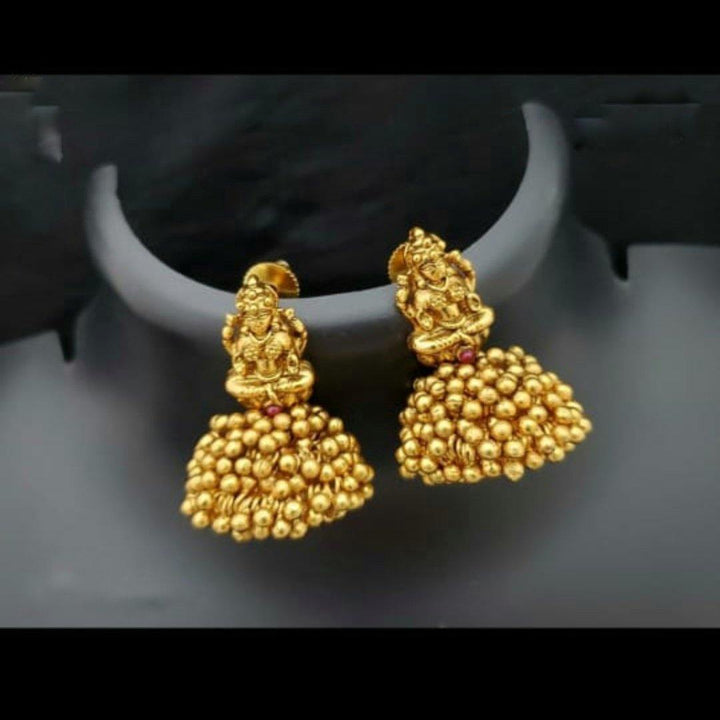 Golden Pearl Small Jhumki - LumibellaFashion