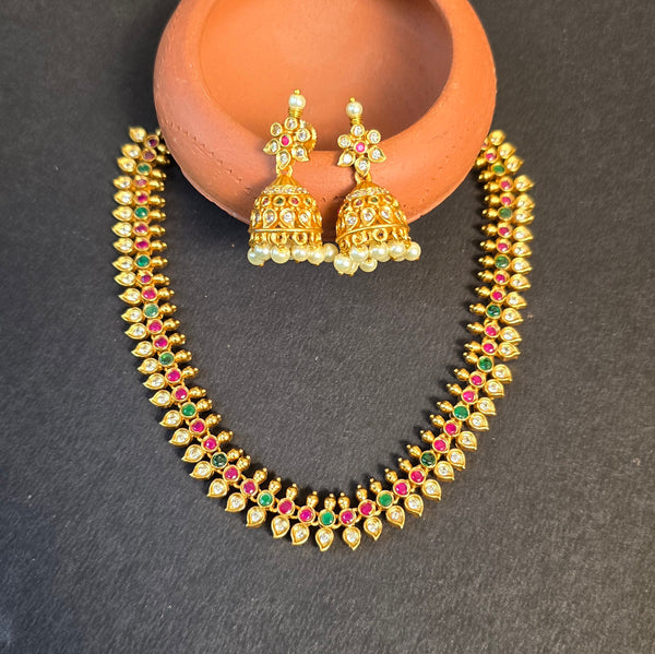 Small Matte Necklace With Jhumka