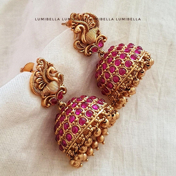 Ruby antique jhumki