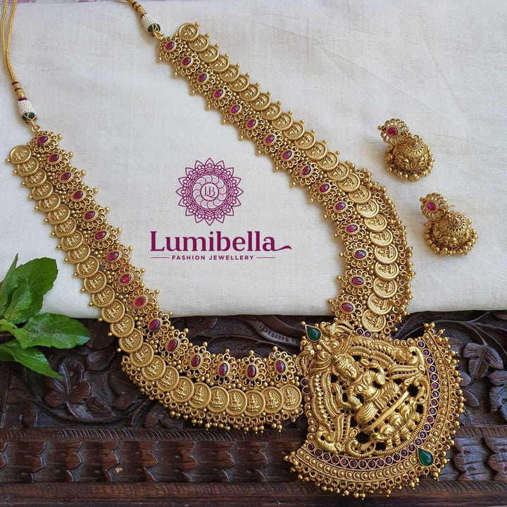 golden long necklace