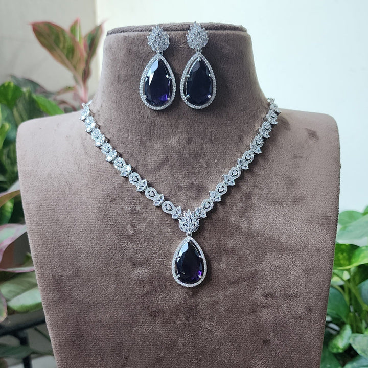 Dark purple american diamond set