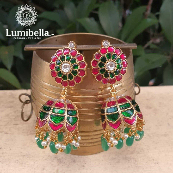 Jaipur Jadau Kundan Jhumkas