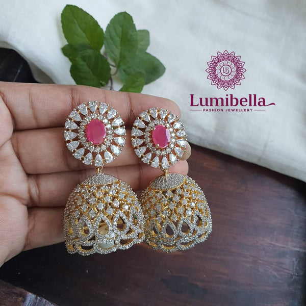 White Zircon Jhumkas